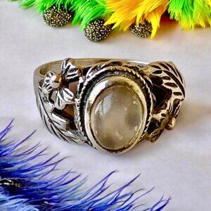 Sterling Silver Ring with Oval Stone size 7